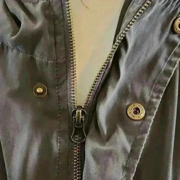 Outer Wear Ladies Gray Soft Velvet Jacket With Fleece Lined Hood Us Xs - Picture 5 of 12